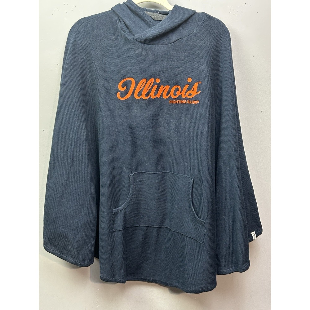 Illinois Fighting Illini Cape Shawl Womens‎ One Size Renu Pocket Blue NCAA New
